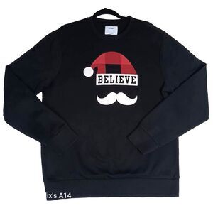 Old Navy Happy Holidays Sweatshirt‎ Men's XLarge Long Sleeve Red Crew Neck